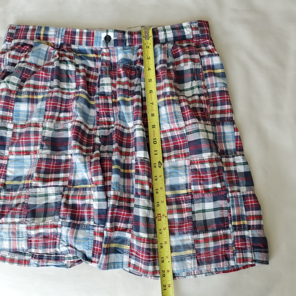 Jos A Bank Madras Shorts Plaid Patchwork 38 Blue - Picture 7 of 8